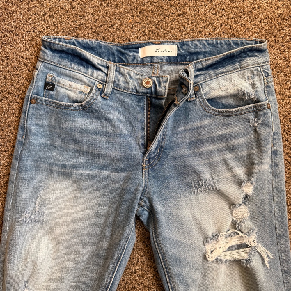 KanCan Distressed Skinny Jeans Light Wash Stretch Denim Size 26 - Picture 3 of 5